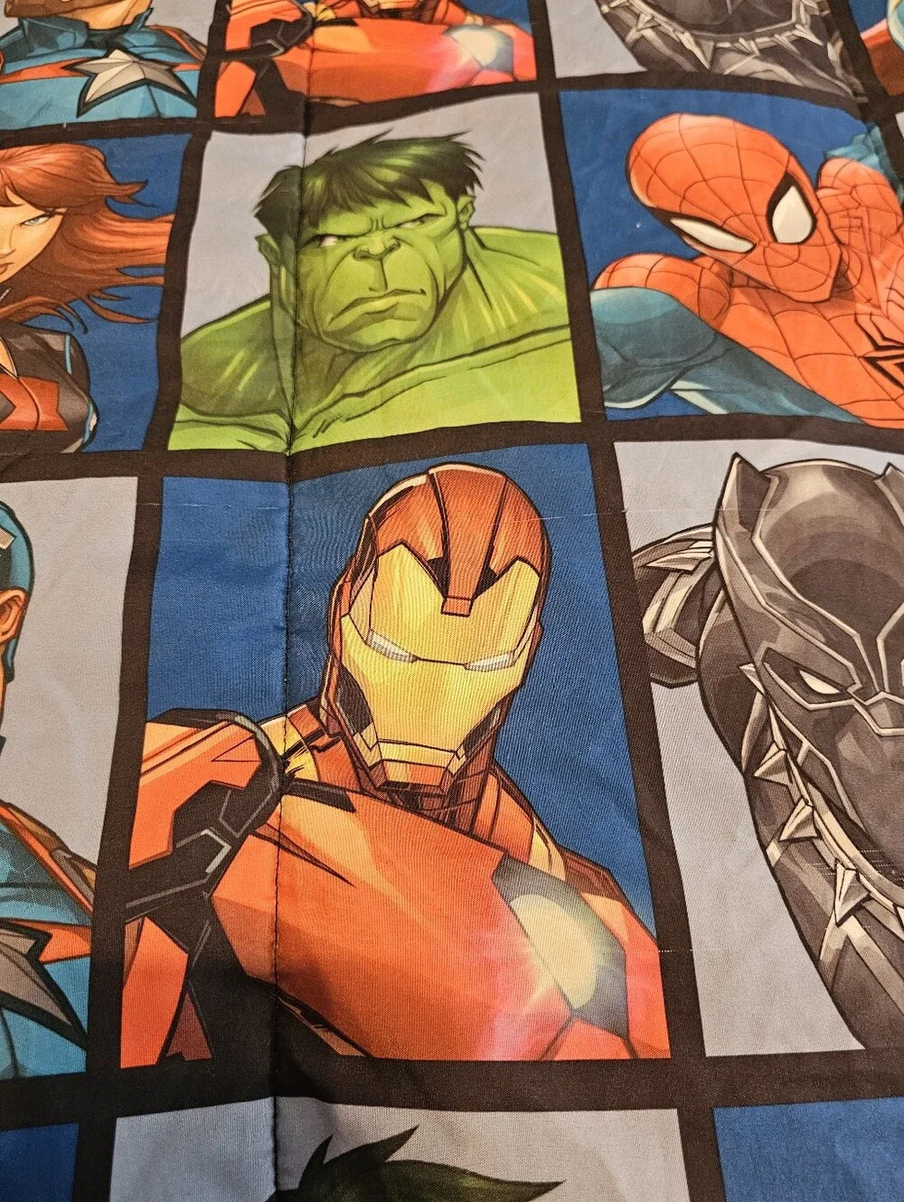 Marvel Avengers Twin Comforter Jay Franco Character Grid SpiderMan Hulk Iron Man